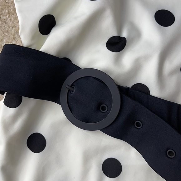 Solid and Striped One Piece Swimsuit size Medium - Picture 2 of 5